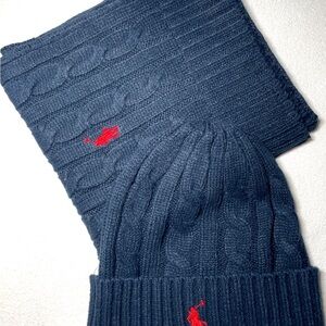 Ralph Lauren Dark Blue Knit Set with Red Logo